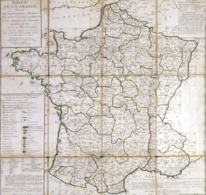 Mapa de Francia dividido en Provincias de Cesar Francois Cassini de Thury